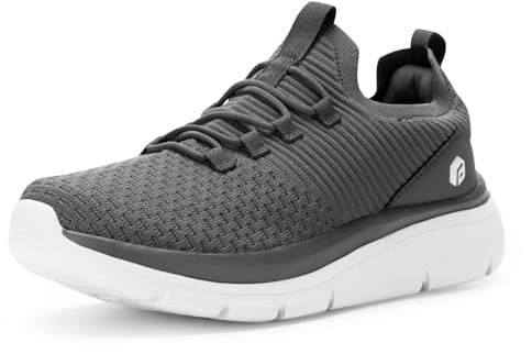 FitVille Extra Wide Slip on Shoes for Men, Lightweight and Breathable Mens Wide Slip on Shoes Max Cushioning (Grey, 11EW)