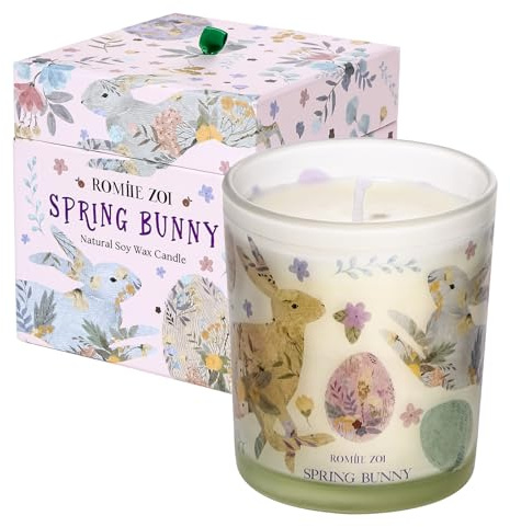 ROMIIE ZOI Easter Scented Candle - 6oz Soy Wax Candle, Fancy Bunny, Infused with Garden Bunny Aroma