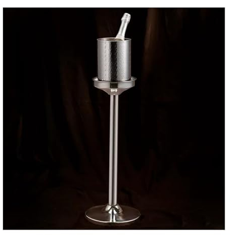 Ice Bucket Hammered Ice Bucket with Stand, Large Stainless Steel Floor Standing Ice Cooler Bucket for Beer, Wine Chiller, Outdoor or Indoor Use Drinks Cooler/Beer Bucket