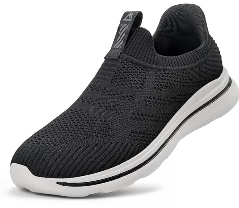 ODCKOI Baskets Hommes Main-Libre Chaussures de Sport légères Respirantes Slip in Baskets Hommes Confortables Mesh Chaussures de sans Lasso Attaches Chaussures de sport-Noir-43