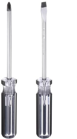 sourcing map 2pcs Magnetic Phillips Slotted Screwdriver 6x100mm Rod PH2 Cross Head 6.5mm Flat Head Screw Driver with Non-Slip Handle for Appliances Repair Improvement, Black