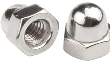 Sicherungsmuttern, M3 M4 M5 M6 M8 M10- M24 Edelstahl Messing Schwarzer Kohlenstoffstahl Eichel-Hutmutter Sechskantmutter mit metrischem Gewinde (Farbe: Messing, Größe: M20-1 STK)(Nickel plated,M22-1P