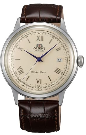 Orient Classic Bambino V2 AC00 Montre Automatique à remontage Manuel élégant avec Bracelet en Cuir, XII Crème, Classique