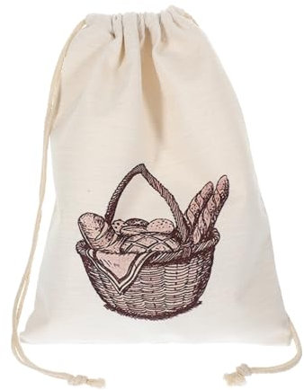 Amosfun Sacchetto Per Pane in Lino Riutilizzabile 40x30cm Coulisse Sacchetti Per Conservare Pane e Prodotti Da Forno Borse Ecologiche Per Alimentari