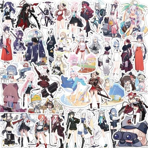 AzurLanes Aufkleber 55Pcs Anime Figuren Stickers Vinyl | Wasserdichte Stickers Für Party, Wasserflasche Scrapbook Laptop Skateboard Computer
