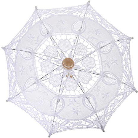 GLSTOY Lace Parasol Mit Holzgriff Hochzeits Und Fotografie-prop Mit Spitzenstickerei Für Festlichkeiten Und Tanzveranstaltungen
