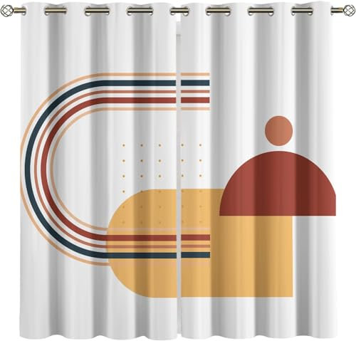 Kinder Verdunkelungsvorhänge 170X200 cm (B + H) Abstrakte Geometrische Streifen 3D Polyester Ösen Vorhang, Für Wohnzimmer Schlafzimmer Blickdicht Schallschutzvorhänge 2Er Set 2X -Esszimmerv-293949384