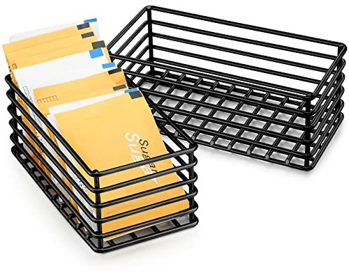 Trusttread Brewing Essentials - Organizador de edulcorante de acero negro mate, almacenamiento compacto para sobres de azúcar y bolsas de té (paquete de 2)