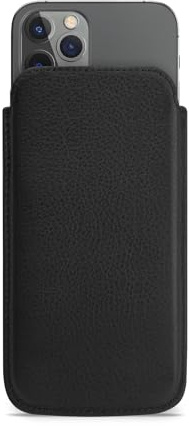 WIIUKA Hülle für iPhone 16e, Lederhülle extra Dünn, Premium Leder, Design Handyhülle Pouch Tasche Sleeve Schwarz