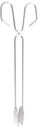 Pinzas para fogatas, Pinzas para carbón de Barbacoa, Pinzas multifuncionales para leña de 25 cm para chimeneas de Interior y Exterior.