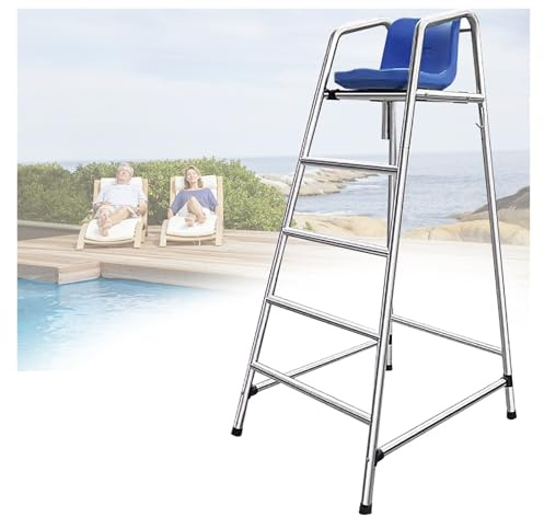 Sedia da Bagnino Sedia da Bagnino Portatile per Piscina, Spiaggia/Lago/terrazzo Sgabello di osservazione salvavita Altezza 180 150 120 cm, Autoportante Acciaio Inossidabile Sedie per arbitri per Gar