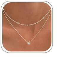 Tewiky Halskette Damen 14K Gold & Silber 925 Layering Kette Damen Set Choker Wasserfest Goldkette mit CZ Anhänger Trendy Schmuck Geschenke