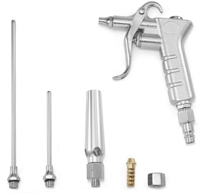 Druckluftpistole mit Venturidüse und 3 Düsen (Air Blow Gun) für schnelles Trocknen und Blasen.