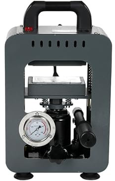 QMNUZCFD Pressa a Caldo idraulica Portatile 8T, con 6 x 12 cm di Piastre riscaldate Doppie Pressa Manuale con Schermo Digitale LCD e manometro preciso(110v)