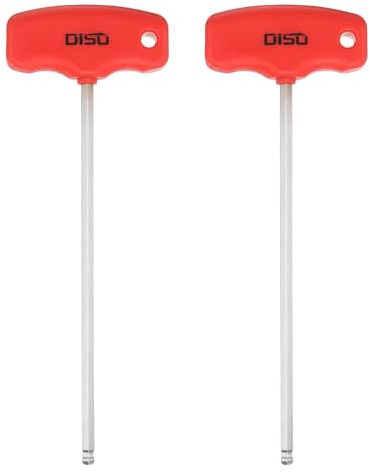 sourcing map Lot de 2 clés hexagonales avec poignée en T - 4 mm - 177 mm de long - En acier S2 - Clé hexagonale métrique intérieure - Outil de réparation pour la maison, l'entretien automobile, le