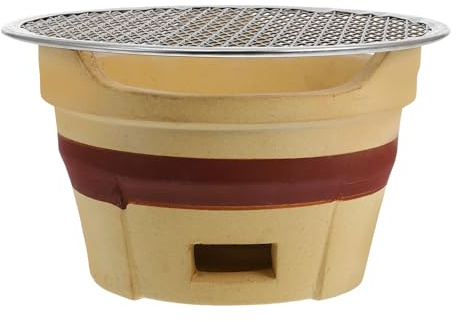 Homoyoyo Barbecue Portatile in Terracotta Piccolo Braciere Carbonella Resistente e Durevole per Grigliate Outdoor in Famiglia con Inclusa
