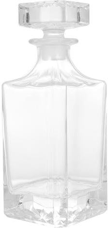 Hohopeti Decantador de Whisky de Vidrio Estilo Cristal, Botella Decorativa de 700 Ml Base Antideslizante para Licor, Adecuado para Bar y Decoración del Hogar