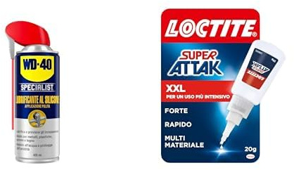 Bundle WD-40 Specialist Lubrificante al Silicone 400 ml & LOCTITE Super Attak Professional 20g Ocean