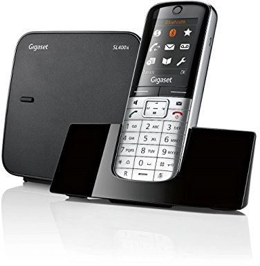 Gigaset SL400A High End Schnurlostelefon (4,6cm (1,8 Zoll) TFT-Farbdisplay, Anrufbeantworter, USB-Anschluss, Bluetooth)metall / schwarz