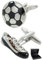 Gemelos Camisa Hombre Fútbol - con Caja - Gemelos para Camisas - Balón De Fútbol y Bota - Latón - Color Plata y Negro - Soccer - Sport Deporte Redonda Juego Football - Un Par