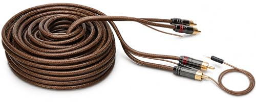 Sinuslive CX-65 Premium Cinchkabel 6,5m – 2-Kanal RCA Kabel mit 24K vergoldeten Steckern, 4-fach geschirmtes Car Audio Kabel mit 40cm verlängerter Remoteleitung