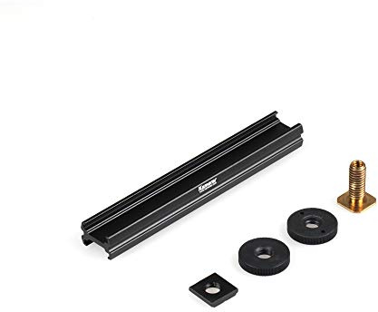 Adjustable Aluminium Alloy Cold Shoe Extension Mounting Bar, Cold Shoe Rail for DSLR Accessories: LED Lights, Monitors, Microphones, Flash Speedlite (15cm)