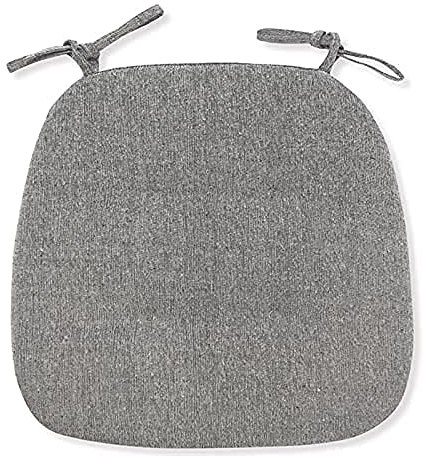 RAILONCH 2er Set Stuhlkissen mit Bändern, Bequeme Sitzpolster Gr.43x41x35cm Sitzkissen gefüllt, Sitzkissen für Indoor und Outdoor (Schwarz)