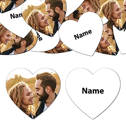 Goodtimes Foto-Konfetti Beidseitig Personalisierbar Foto Name Herz 2,5cm Dekoration für Hochzeit Geburtstag Partys 300 Stück Weiß