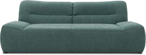 DOMO. collection Sofa Boho, 3 Sitzer Couch im Boho-Style, 3er Sofa, Bigsofa Garnitur Polstersofa, 224 x 109 x 81 cm (BxTxH), petrol | 3 Sitzer im Boho-Style mit flachen Armlehnen, großzügiges Polstersofa zum Entspannen, 224 x 109 x 81 cm (BxTxH)