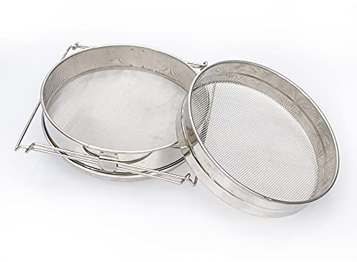 Stainless Steel Double Layer Honey Filter Dual Mesh Sieve Pollen Impurities