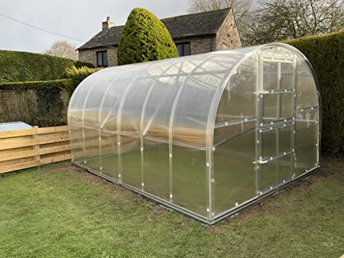 Polyeco Classic - Invernadero de policarbonato (3 x 4 metros) - Invernadero de jardín con cubierta de policarbonato de 4 mm - Casa verde con marco de acero galvanizado