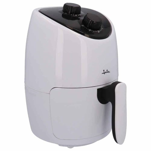 JATA JEFR1223 - Freidora sin aceite de 2 litros. Control de temperatura (80-200º) Temporizador de 30 minutos. Diseño compacto. Cestillo antiadherente. 1000 W. Libre de BPA