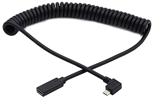 cablecc Câble extensible spiralé USB-C pour clavier de jeu, micro USB mâle vers type C femelle, câble d'alimentation et de données