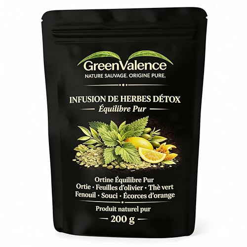 GreenValence Infusión Detox de Hierbas – Mezcla de Ortiga, Hojas de Olivo y Té Verde – Infusión Natural sin Aditivos – Mezcla de Hierbas para el Bienestar (200 g)