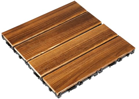 OSALADI Patio Bodenbelag Aus Holz Interlocking Fliesen Wetterfestes Rutschfestes Design Für Balkon Garten Und Terrassen Pflegeleicht Feuchtigkeitsbeständig Dekorativ