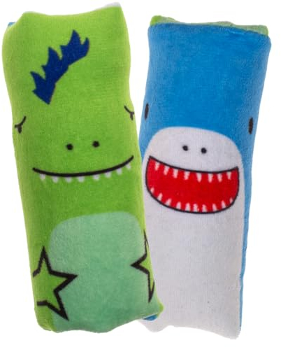 MIJOMA Water Wiggler Flip - Der farbenfrohe Wasserwickler mit Plüschhülle im Kawaii-Style: Wasser-Rundschlauch als rutschiger Spaßmacher für Kinder (Drache/Hai)