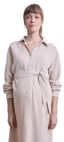 Vertbaudet Hemdblusenkleid aus Musselin, Schwangerschaft & Stillzeit beige 38