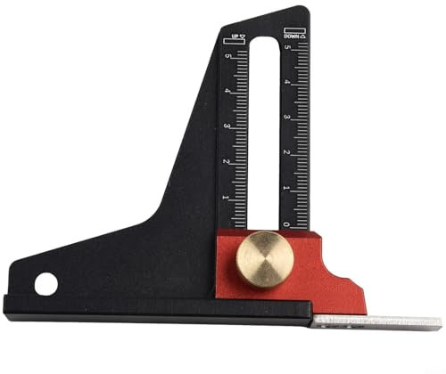 Zilimontt Höhenmessgerät Tiefenmessung für Sägetisch-Lineal Trimmmaschine Anpassung, metrisches Höhenmessgerät für Höhen-/Tiefenmessung, Messbereich 0–55 mm