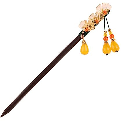Healvian épingle à cheveux en bois chignon accessoire de cheveux pour femmes pinces cheveu hairpin baguettes de cheveux accessoires de cheveux pour femmes Agate et perle de Jade
