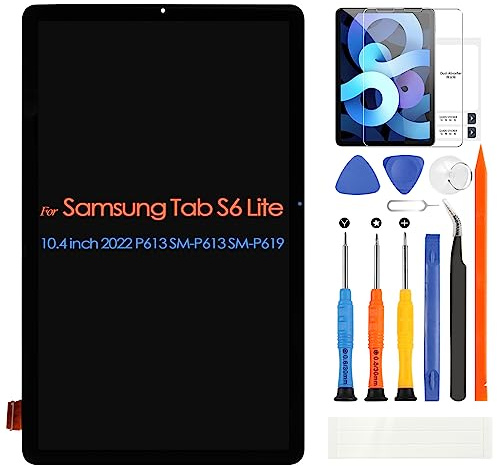 für Samsung Galaxy Tab S6 Lite 2022 LCD Bildschirm, LCD Display für Galaxy Tab S6 Lite P613 SM-P613 SM-P619 10.4 Zoll Display Touchscreen Digitazer Assembly mit Reparatur Kit, Schwarz