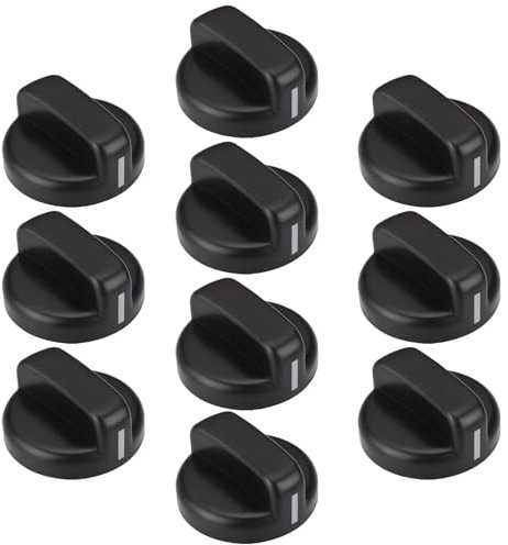 eMagTech 10 Stück 8 mm Kunststoff-Gasherd-Drehknöpfe, rund, Halbschaft, Herd-Kontrollschalter, Herd-Reparatur-Zubehör für Küche, Herd, Gasherd, Ofen, Herd