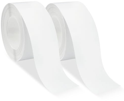 Baxcdyswe 2 Rotoli Nastro Sigillante Impermeabile, Profili In PVC Nastro Adesivo Impermeabile per Piastrelle da Cucina e Bagno Doccia Bordo, Antiolio e Antimuffa, Guarnizione Adesiva Impermeabile