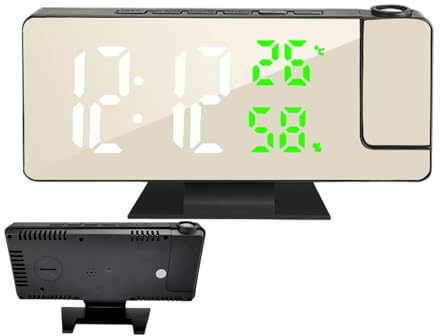Projektionswecker - Deckenprojektoruhr, digitaler Wecker | Wecker mit großem LED-Display, Digitaluhr mit USB-Ladeanschluss, digitale Uhrprojektion