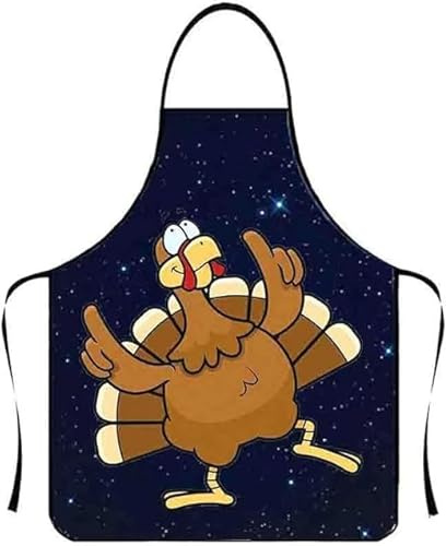 XINFTEU Lustige Kochschürze Sexy Kreative Schürze Küchenschürze Lustige für Neuheit Grillschürze Muskel Kochschürzen Verstellbar Wasserdicht Küchenschürze für BBQ Party (Verrücktes kleines Huhn)