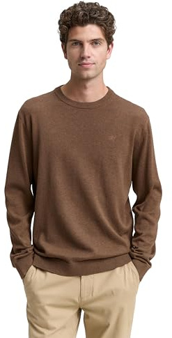 TOM TAILOR 1039810 Pull-Over, 38678-Dark Taupe Melange, XL Homme