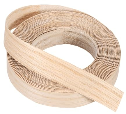 PATIKIL Bande de chant en chêne rouge 1 pouce x 25 pieds Ruban de placage | en bois pré-collé, en placage de bois avec adhésif thermofusible pour la restauration de meubles
