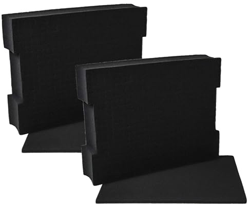 vhbw 2x Schaumstoffeinlage mit Bodenplatte kompatibel mit Sortimo L-Boxx 136 Werkzeugkoffer - Individuell Anpassbar, Schaumstoff Schwarz