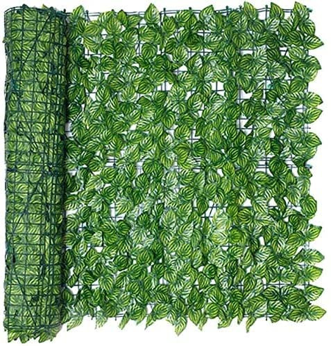 Brise-vue artificiel en rouleau de lierre vert - Décoration murale pour extérieur, terrasse, jardin, terrasse - Protection UV - Clôture brise-vue en feuilles de lierre artificielles - 0,5 x 1 m