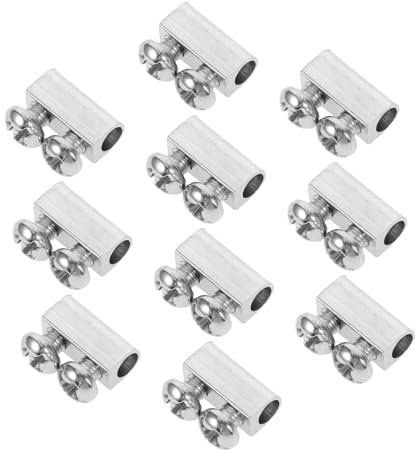 iplusmile Lot De 10 -Câbles En Acier -Câbles Boucle De Suspension Support De Câble Métallique Clips Métalliques À Double Trou Clip De Fixation En Fer Argenté