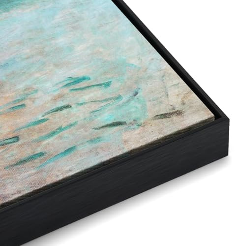 Akfado Canvas Floating Frame for 30x40 Abstract Art, 0.86 Deep DIY Metal Floater Frames for Home Office Art Show Exhibition, Modern Wall Decor for Bedroom Hallway Entryway, No Glass & Back (Black)
